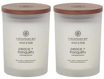 Picture of Chesapeake Bay Candle Scented Candles, Peace + Tranquility (Cashmere Jasmine), Medium (2-Pack)