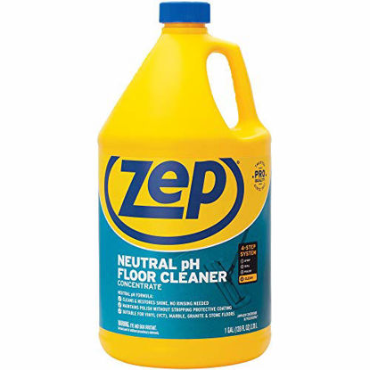 Picture of Zep Neutral pH Floor Cleaner Concentrate 1 Gallon ZUNEUT128 - Pro Trusted All-Purpose Floor Cleaner with No Residue,Blue (packaging may vary)