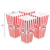 Picture of Novelty Place] Plastic Red & White Striped Classic Popcorn Containers for Movie Night - 7.8" Tall x 3.8" Square (16 Pack)