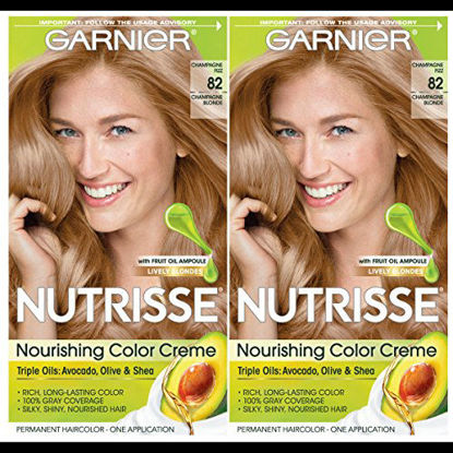 Picture of Garnier Hair Color Nutrisse Nourishing Creme, 82 Champagne Blonde (Champagne Fizz), 2 Count