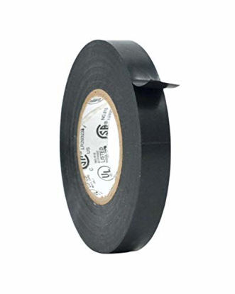 Picture of WOD ETC766 Professional Grade General Purpose Black Electrical Tape UL/CSA listed core. Vinyl Rubber Adhesive Electrical Tape: 1/2 inch X 66 ft - Use At No More Than 600V & 176F (Pack of 1)