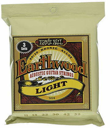 Picture of Ernie Ball Earthwood Light 80/20 Bronze Sets, .011 - .052 (3 Pack)
