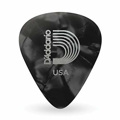 Picture of D'Addario Black Pearl Celluloid Guitar Picks, 10 pack, Extra Heavy