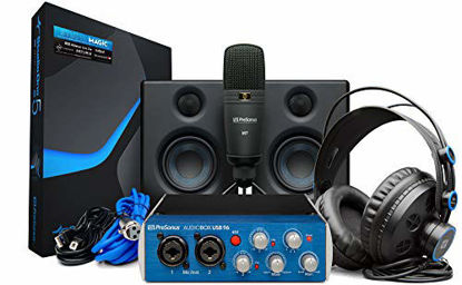 Picture of PreSonus AudioBox Studio Ultimate Bundle Complete Hardware/Software Recording Kit with Studio Monitors,Blue
