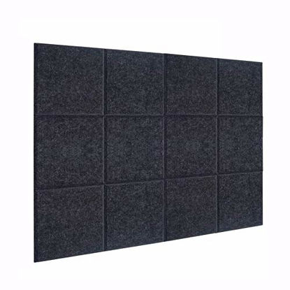 Picture of DEKIRU New 12 Pack Acoustic Foam Panels, 12 X 12 X 0.4 Inches Soundproofing Insulation Absorption Panel High Density Beveled Edge Sound Panels, Acoustic Treatment for Home&Offices (Sesame Black)