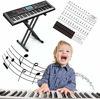 Picture of Piano Keyboard Stickers for 88/61/ 54/49 Key, Black Transparent Removable for kids Beginners (Black)