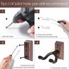 Picture of Guitar Wall Hanger 2 Pack, Guitar Wall Mount, Guitar Hanger Wall Hook Holder Stand with Screws, Black Walnut Guitar Wall Mount Hanger for Acoustic Electric Guitar Bass Banjo Mandolin