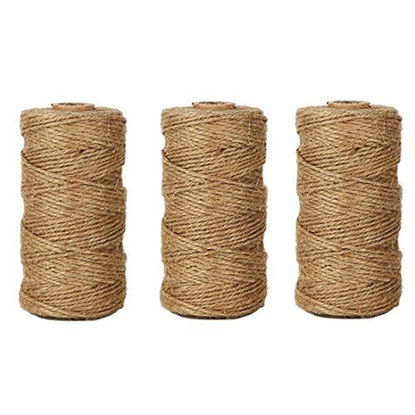 Picture of Natural Jute Twine String 3 PcsX328 Feet Arts Crafts Christmas Holiday Gift Twine Packing String