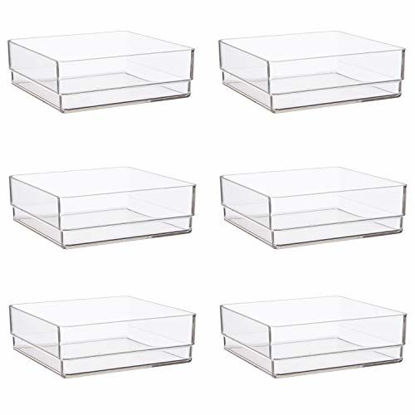 Picture of STORi Clear Plastic Drawer Organizers 6" x 6" x 2" l Set of 6