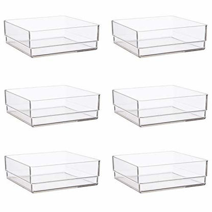 Picture of STORi Clear Plastic Drawer Organizers 6" x 6" x 2" l Set of 6