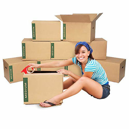Picture of Medium Moving Boxes with Handles Pack of 10 - 18"x14"x12" - Cheap Cheap Moving Boxes