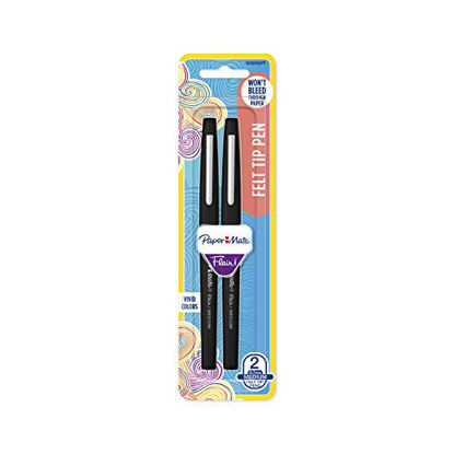 Picture of Paper Mate 8432452PP Flair Felt Tip Pens, Medium Point (0.7mm), Black, 2 Count