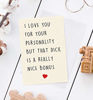 Picture of Naughty Anniversary Card, Funny Rude Birthday Valentine's Card for Husband Boyfriend Him Fiance Men