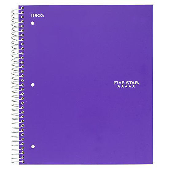 GetUSCart Five Star Spiral Notebook, 5 Subject, College Ruled Paper