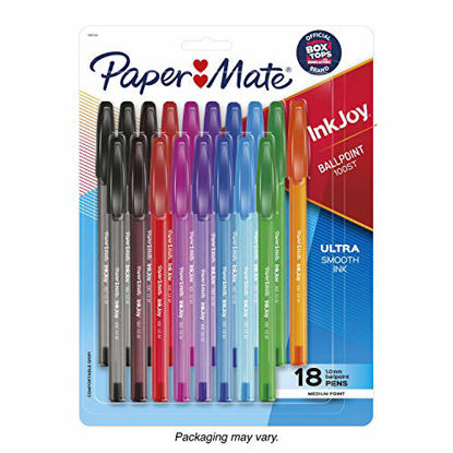 Picture of Paper Mate InkJoy 100ST Ballpoint Pens, Medium Point, 1.0mm, Assorted Colors, 18 Count (1987341)