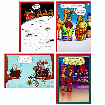 Picture of Hallmark Shoebox Funny Boxed Christmas Cards Assortment, Cartoons (4 Designs, 24 Christmas Cards with Envelopes)