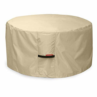Picture of Porch Shield Fire Pit Cover - Waterproof 600D Heavy Duty Round Patio Fire Bowl Cover Beige - 32 inch