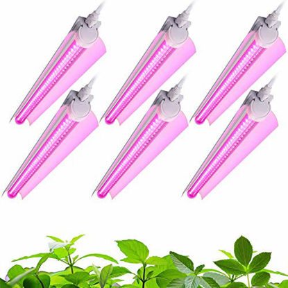 Picture of Barrina LED Grow Light, 144W( 6 x 24W, 800W Equivalent), 2ft T8, Full Spectrum, High Output, Linkable Design, T8 Integrated Bulb+Fixture, Plant Lights for Indoor Plants, 6-Pack