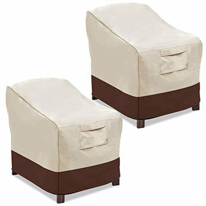 Picture of Vailge Patio Chair Covers, Lounge Deep Seat Cover, Heavy Duty and Waterproof Outdoor Lawn Patio Furniture Covers ( 2 Pack - Large, Beige & Brown) .