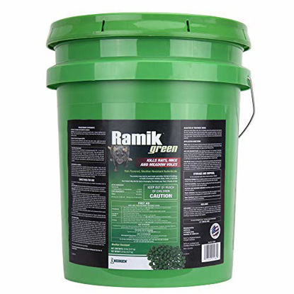 Picture of Neogen 116300 Ramik Green Fish Flavored Weather Resistant Rodenticide Bait Nuggets, 20-Pound Bucket