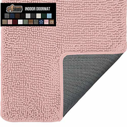 Picture of Gorilla Grip Original Indoor Durable Chenille Doormat, 60x36, Absorbent Machine Washable Inside Mats, Low-Profile Rug Doormats for Entry, Mud Room Mat, Back Door, High Traffic Areas, Charcoal