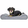 Picture of Furhaven Pet Dog Bed - Orthopedic Ultra Plush Faux Fur Ergonomic Luxe Lounger Cradle Mattress Contour Pet Bed with Removable Cover for Dogs and Cats, Gray, Medium