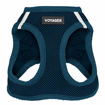 Picture of Best Pet Supplies Voyager Step-in Air Dog Harness - All Weather Mesh, Step in Vest Harness for Small and Medium Dogs Blue (Matching Trim), M (Chest: 16-18") (207T-BUW-M)