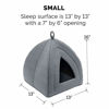 Picture of Furhaven Pet Cat Bed - Triangle Hooded Tent House Cave Fleece Dome Lounger Hood Pet Bed for Cats and Small Dogs, Heather Gray, One-Size