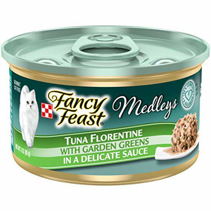 Picture of Purina Fancy Feast Wet Cat Food, Medleys Tuna Florentine With Garden Greens in a Delicate Sauce - (24) 3 oz. Cans
