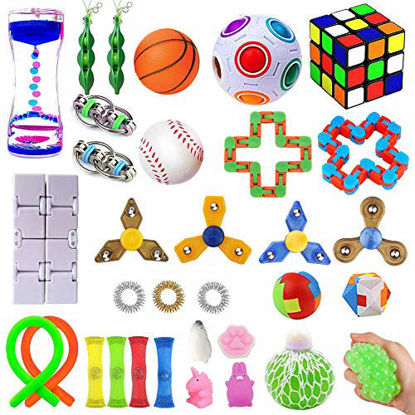 Picture of 32 Pack Sensory Fidget Toys Set, Stress Relief Kits for Kids Adults, Gifts for Birthday Party Favors, Christmas Stocking Stuffers, School Classroom Rewards, Carnival Prizes, Pinata Goodie Bag Fillers