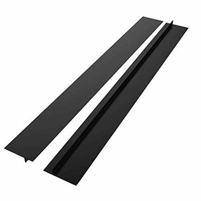 Picture of DSYJ Silicone Stove Gap Covers 2 Pack, Heat Resistant Oven Gap Filler Seals Gaps Between Stovetop and Counter, Easy to Clean (25 Inches, Black)