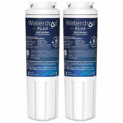 Picture of Waterdrop UKF8001 NSF 401 & 53 & 42 Certified Refrigerator Water Filter, Compatible with Maytag & Whirlpool & Everydrop Filter 4, EDR4RXD1, UKF8001P, UKF8001AXX-750, UKF8001AXX-200, 4396395, Pack of 2