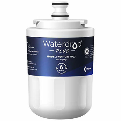 Picture of Waterdrop UKF7003 Refrigerator Water Filter, Replacement for Maytag UKF7003, UKF7002AXX, Whirlpool EDR7D1, UKF7003AXX, UKF7002, 7003AXXP, UKF7001AXX, UKF6001AXX, UKF5001, NSF 401&53 Certified