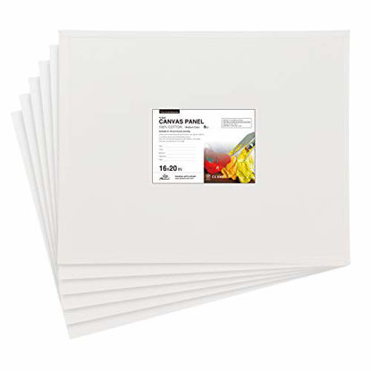 Picture of PHOENIX Artist Painting Canvas Panels - 16x20 Inch / 6 Pack - Triple Primed Cotton Canvas Boards for Oil & Acrylic Painting