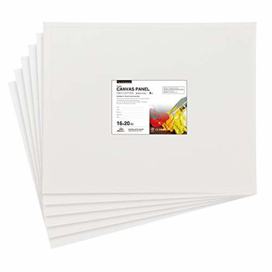 Picture of PHOENIX Artist Painting Canvas Panels - 16x20 Inch / 6 Pack - Triple Primed Cotton Canvas Boards for Oil & Acrylic Painting