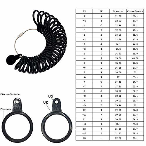 Easy To Use 0-13 Finger Ring Metal Sizer Gauge - Jewelry Size Measuring Tool