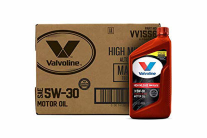 Picture of Valvoline High Mileage with MaxLife Technology SAE 5W-30 Synthetic Blend Motor Oil 1 QT, Case of 6