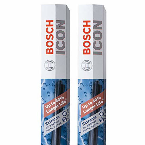 Picture of Bosch ICON Wiper Blades 20A18A (Set of 2) Fits Ford: 07-05 Escape, Hyundai: 03-96 Elantra, Mazda: 06-05 Tribute, Nissan: 09-03 350Z +More, Up to 40% Longer Life, Frustration Free Packaging