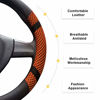 Picture of BOKIN Steering Wheel Cover, Microfiber Leather and Viscose, Breathable, Anti-Slip, Odorless, Warm in Winter and Cool in Summer, Universal 15 Inches (Orange)