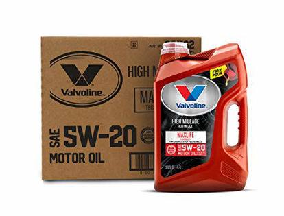 Picture of Valvoline - 881162 High Mileage with MaxLife Technology SAE 5W-20 Synthetic Blend Motor Oil 5 QT, Case of 3