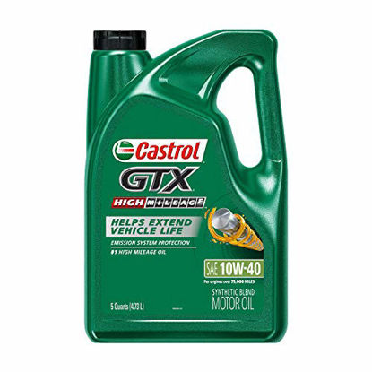 Picture of Castrol 03111-3PK GTX High Mileage 10W-40 Motor Oil - 5 Quart, (Pack of 3)