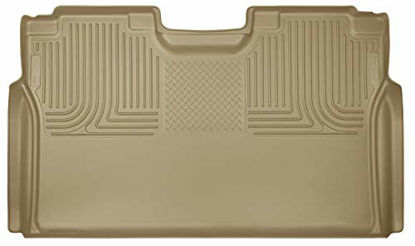 Picture of Husky Liners Fits 2015-19 Ford F-150 SuperCrew, 2017-19 Ford F-250/F-350 Crew Cab - without factory storage box Weatherbeater 2nd Seat Floor Mat (Full Coverage),Tan,19373