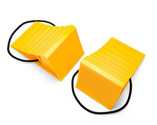 Picture of Camco Wheel Chock With Rope For Easy Removal, Helps Keep Your Trailer or RV In Place (Pack of 2) - 44471