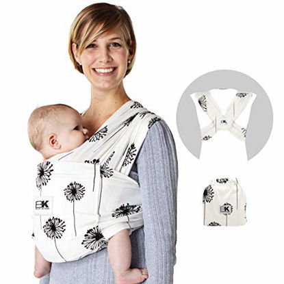 Picture of Baby K'tan Print Baby Wrap Carrier, Infant and Child Sling - Simple Pre-Wrapped Holder for Babywearing - No Tying or Rings - Carry Newborn up to 35 lbs, Dandelion, Women 22-24 (X-Large), Men 47-52