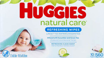 Picture of Huggies Natural Care Refreshing Baby Wipes, Scented, 10 Flip-Top Packs (560 Wipes Total)