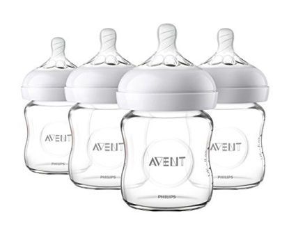 Picture of Philips Avent Natural Glass Baby Bottle, Clear, 4oz, 4pk, SCF701/47
