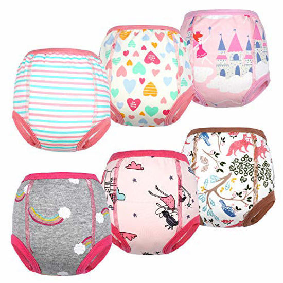 Picture of MooMoo Baby Cotton Training Pants Strong Absorbent Toddler Potty Training Underwear for Baby Girl 2T