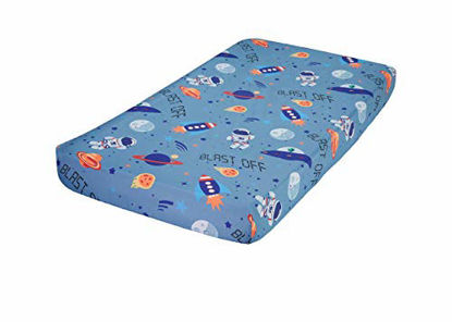 Picture of EVERYDAY KIDS Baby Boy Fitted Crib Sheet Outerspace Adventures, 100% Soft Microfiber, Breathable and Hypoallergenic Baby Sheet, Fits Standard Size Crib Mattress 28in x 52in, Nursery Sheet