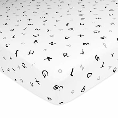Picture of American Baby Company Printed 100% Cotton Jersey Knit Fitted Crib Sheet for Standard Crib and Toddler Mattresses, Alphabet, for Boys and Girls