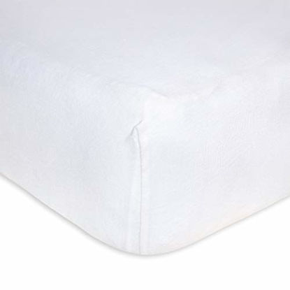 Picture of Burt's Bees Baby - Fitted Crib Sheet, Solid Color, 100% Organic Cotton Crib Sheet for Standard Crib and Toddler Mattresses (Cloud White)